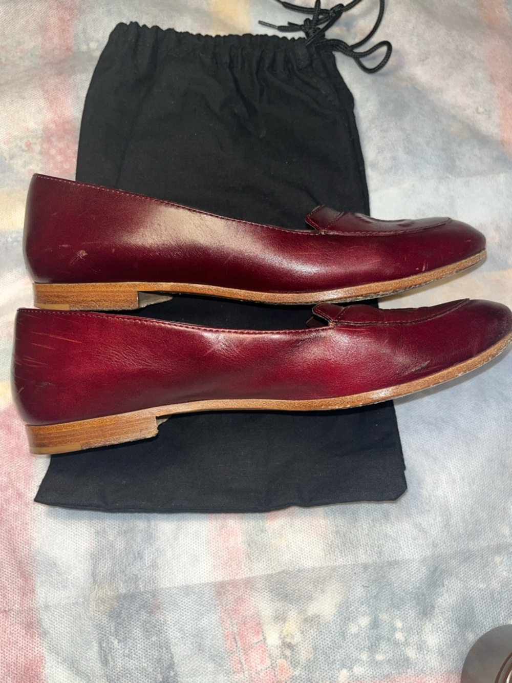CHANEL Women's Deep Red Burgundy Leather Loafers 38.5 - Picture 4 of 13
